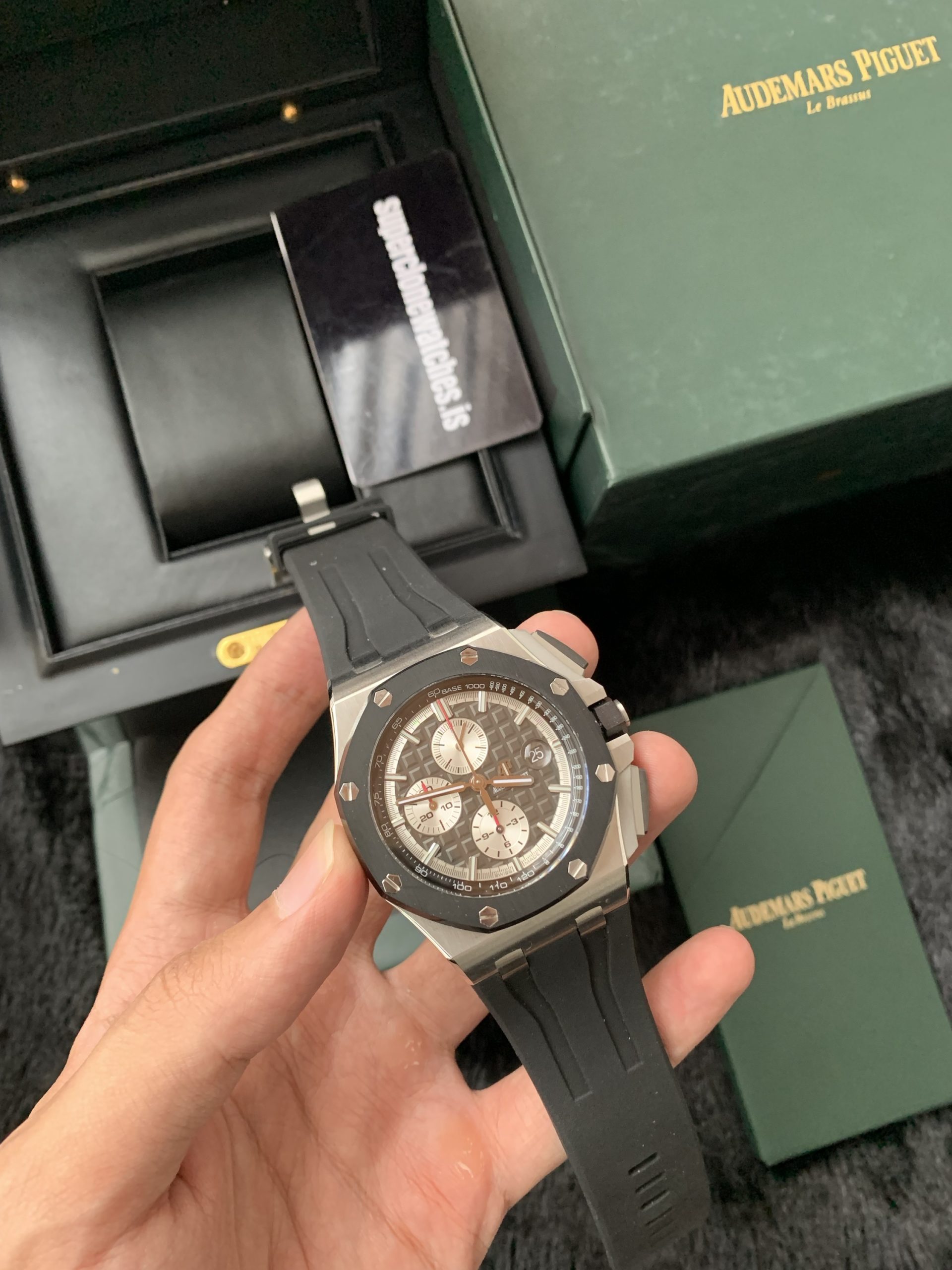 Audemars Piguet Royal Oak Offshore Titanium Black bezel Grey Dial Replica - 图片 5