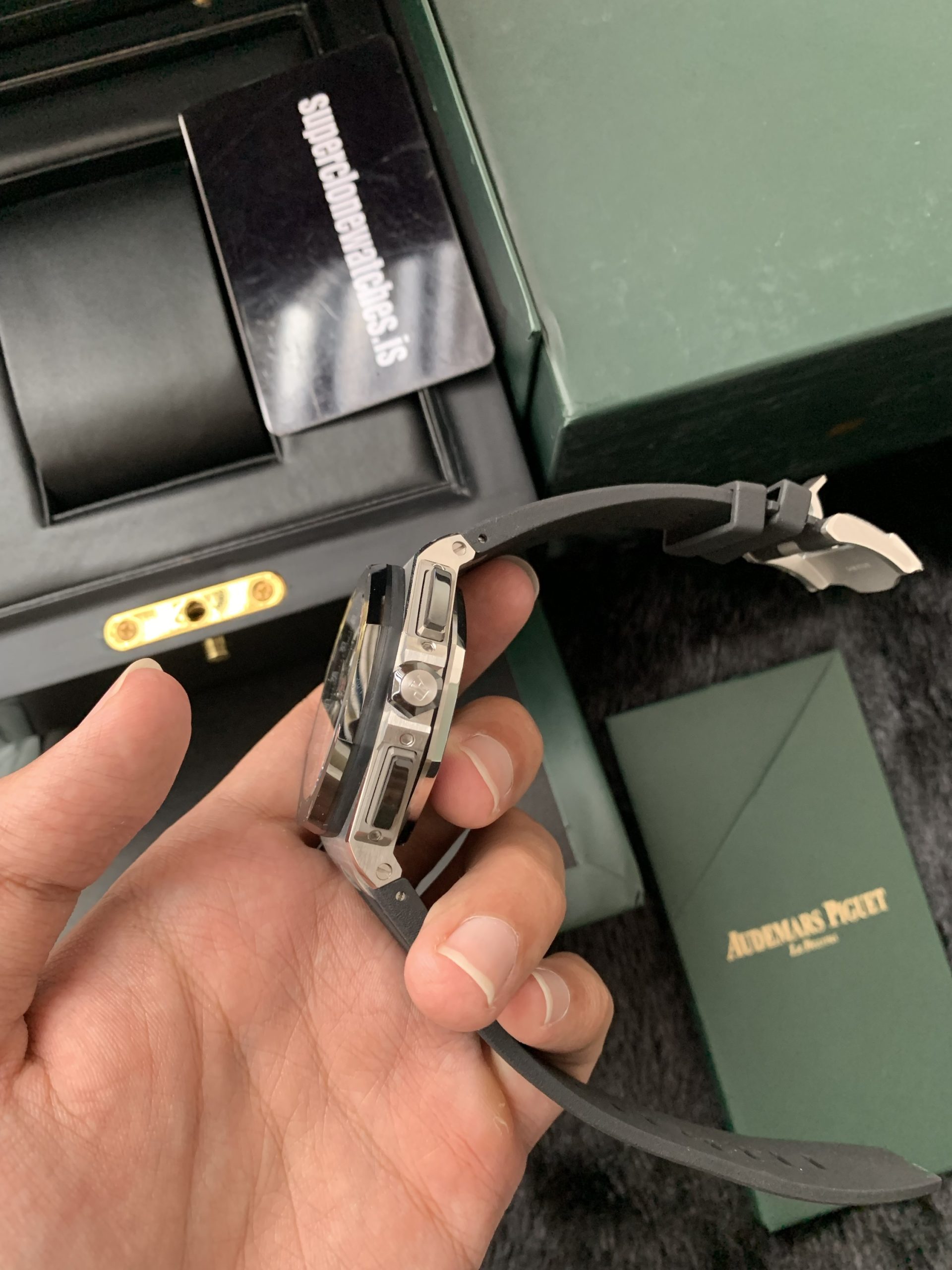 Audemars Piguet Royal Oak Offshore Titanium Black bezel Grey Dial Replica - 图片 8