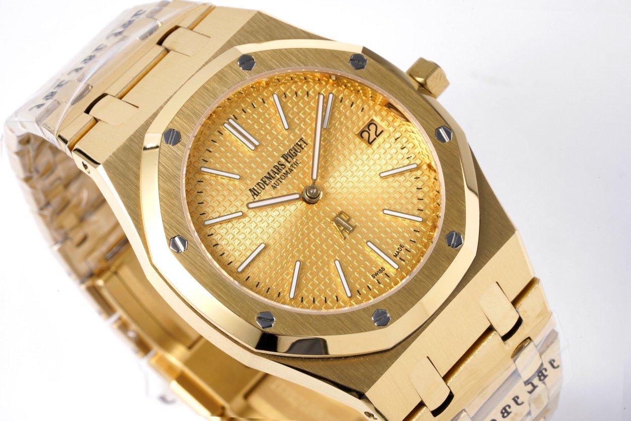 Audemars Piguet Royal Oak Reference 15202 Jumbo Yellow Gold Champagne Dial Swiss Replica Watch - 图片 8