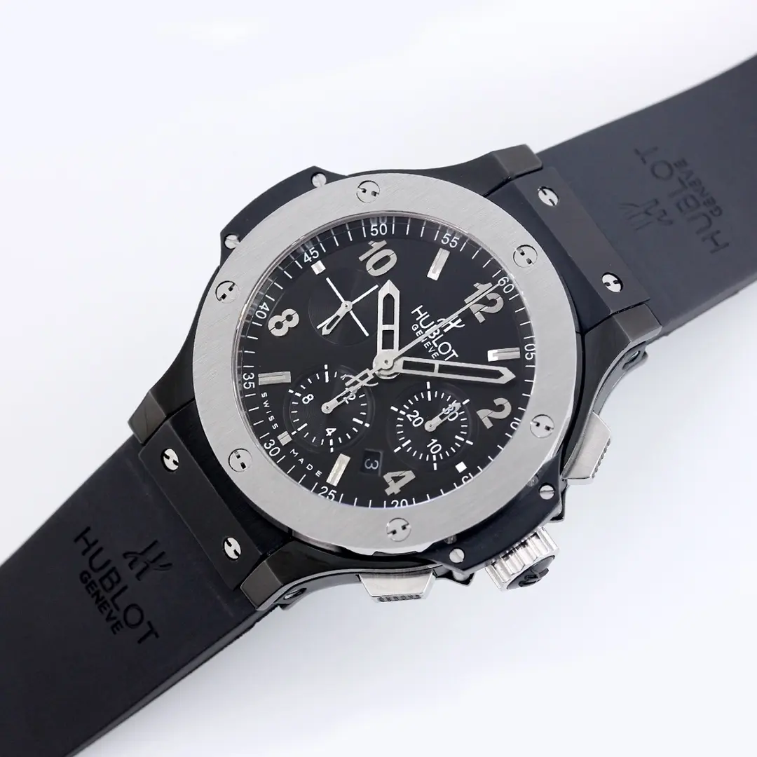 BB Factory Hublot Big Bang 44mm Black Ceramic Chronograph Watch with Rubber Strap – Super Clone Quality - 图片 3