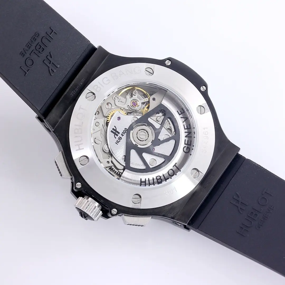 BB Factory Hublot Big Bang 44mm Black Ceramic Chronograph Watch with Rubber Strap – Super Clone Quality - 图片 8