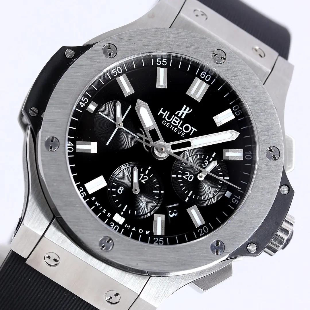 BB Factory Hublot Big Bang 44mm Black Rubber Strap Chronograph Watch – Silver Case | Super Clone Watch - 图片 3
