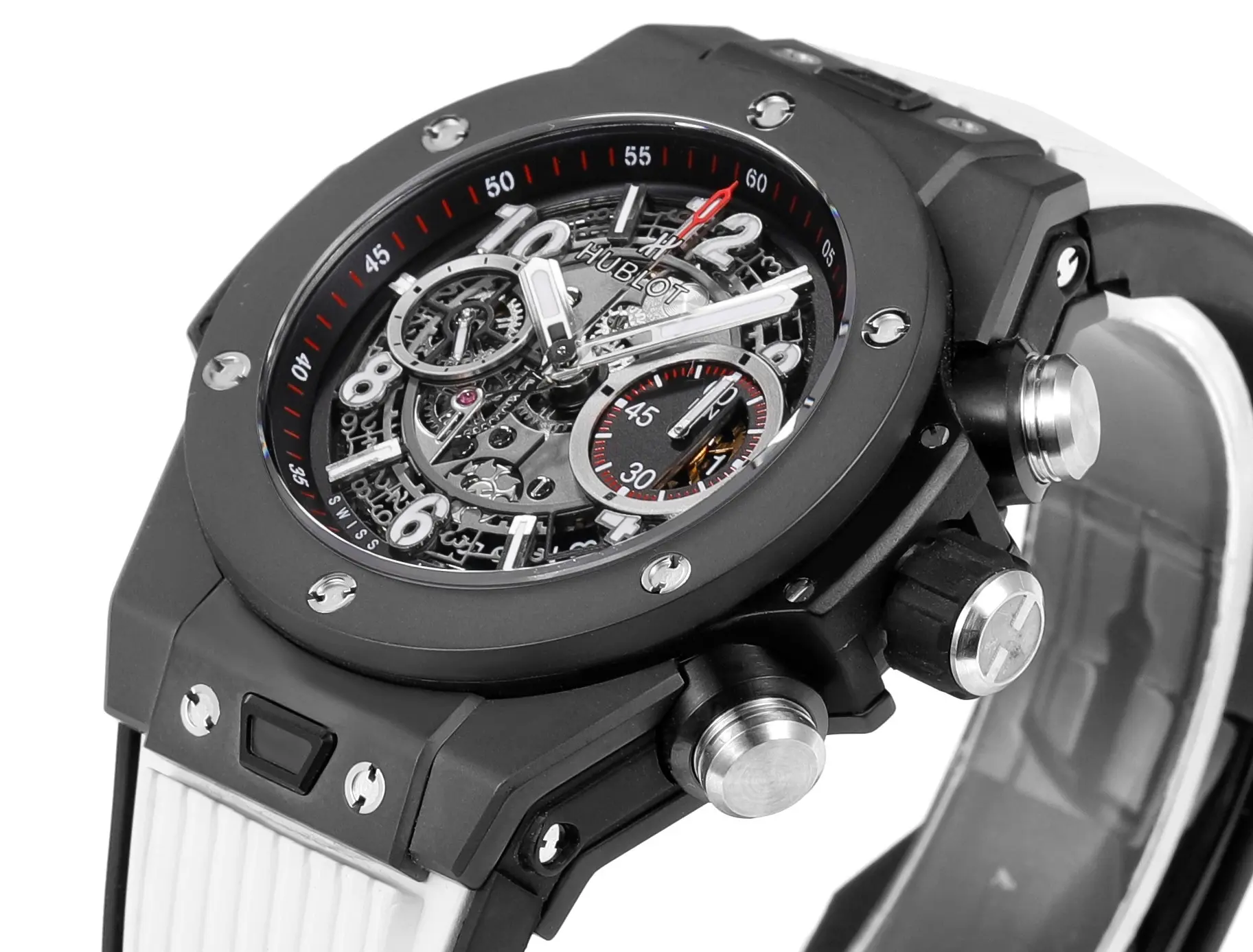 BB Factory Hublot Big Bang Unico Colorful Ceramic Watch – Black with Rubber Strap, 45mm – Super Clone Excellence - 图片 5