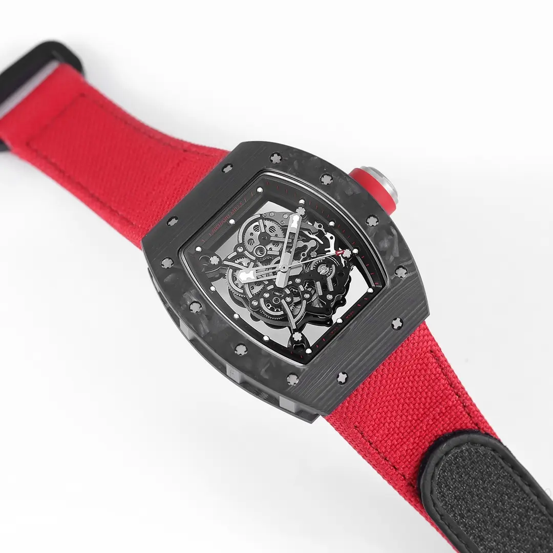 BBR Factory Richard Mille Carbon Fiber Super Clone Watch with Red Strap – Premium Replica Richard Mille - 图片 4