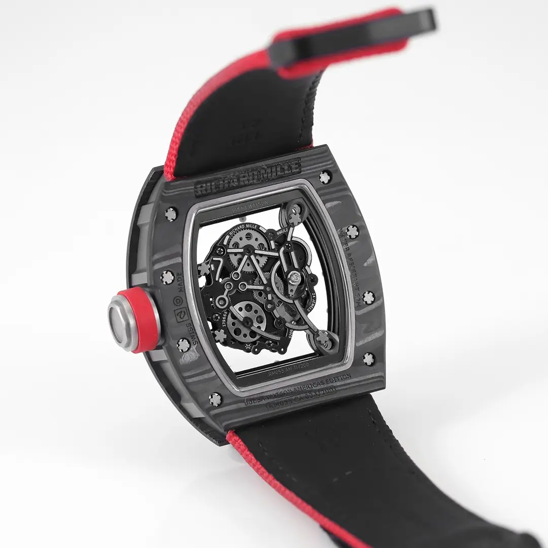 BBR Factory Richard Mille Carbon Fiber Super Clone Watch with Red Strap – Premium Replica Richard Mille - 图片 6
