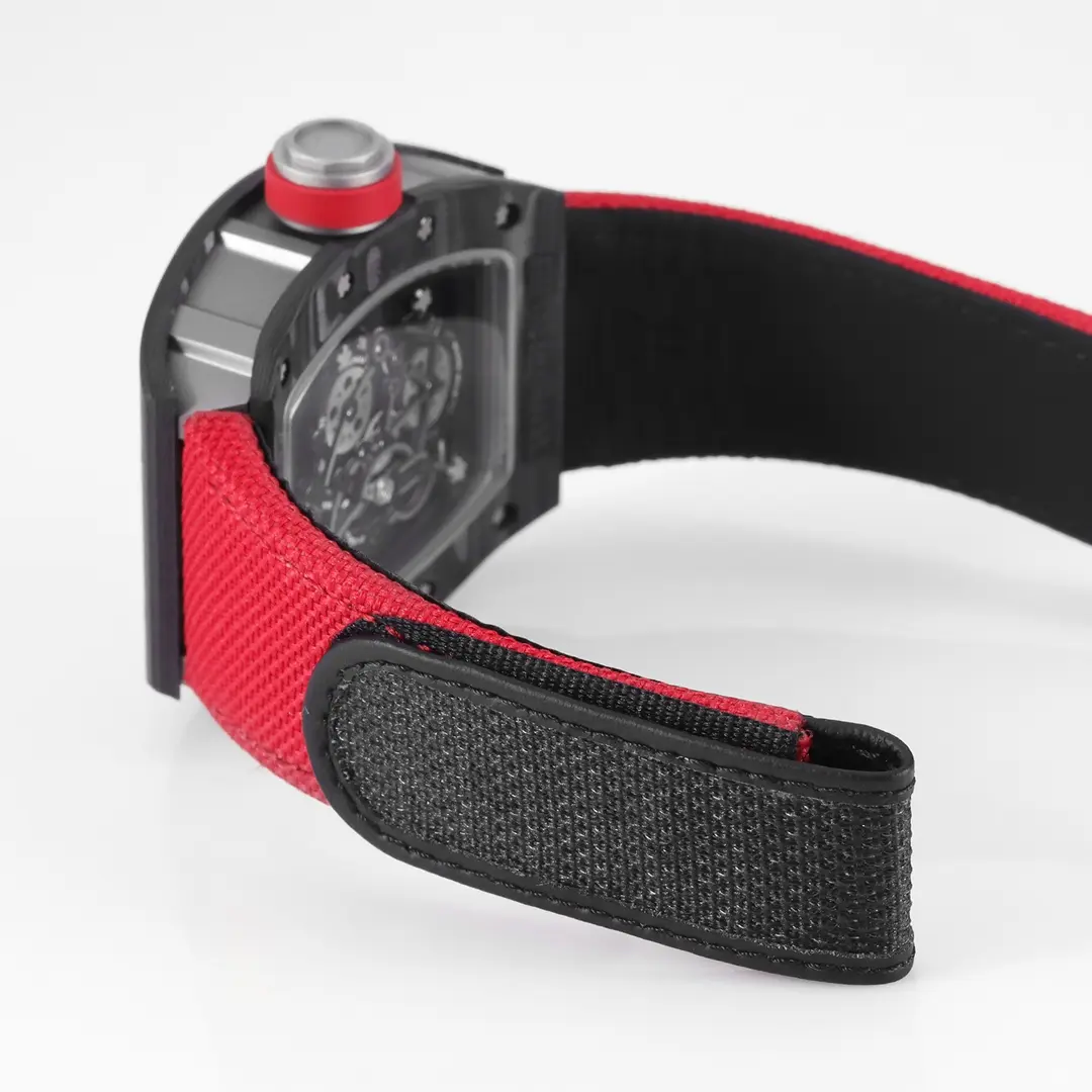 BBR Factory Richard Mille Carbon Fiber Super Clone Watch with Red Strap – Premium Replica Richard Mille - 图片 8