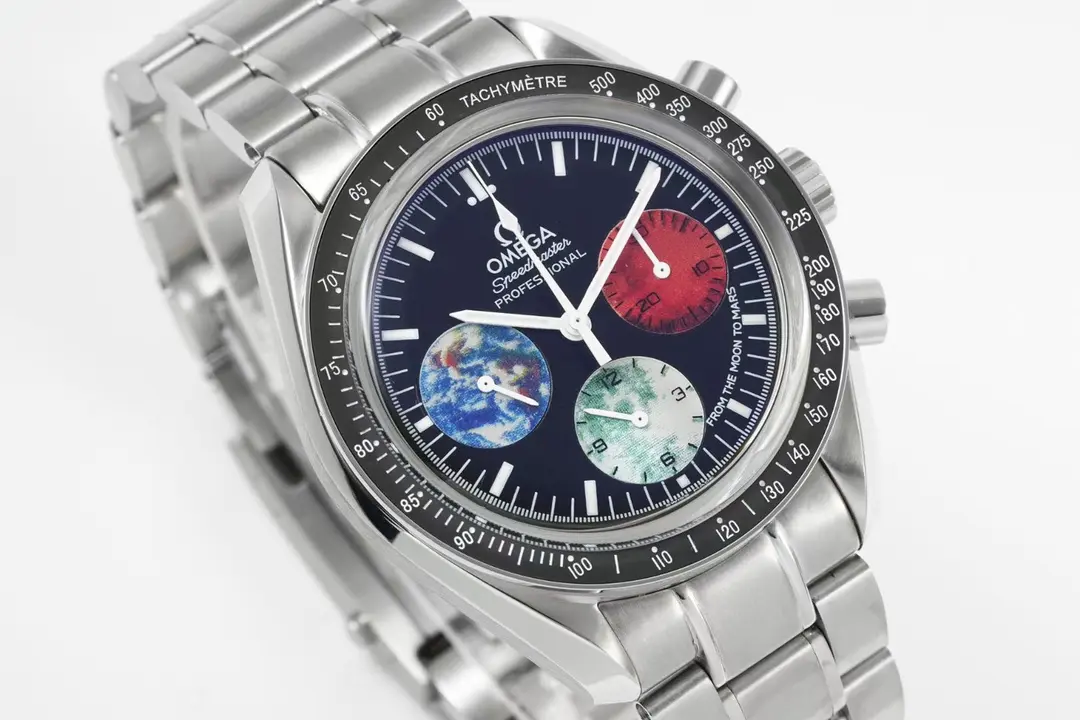 BF Factory Omega Speedmaster 9300 Blue Red White Dial VSF Watch - 图片 3