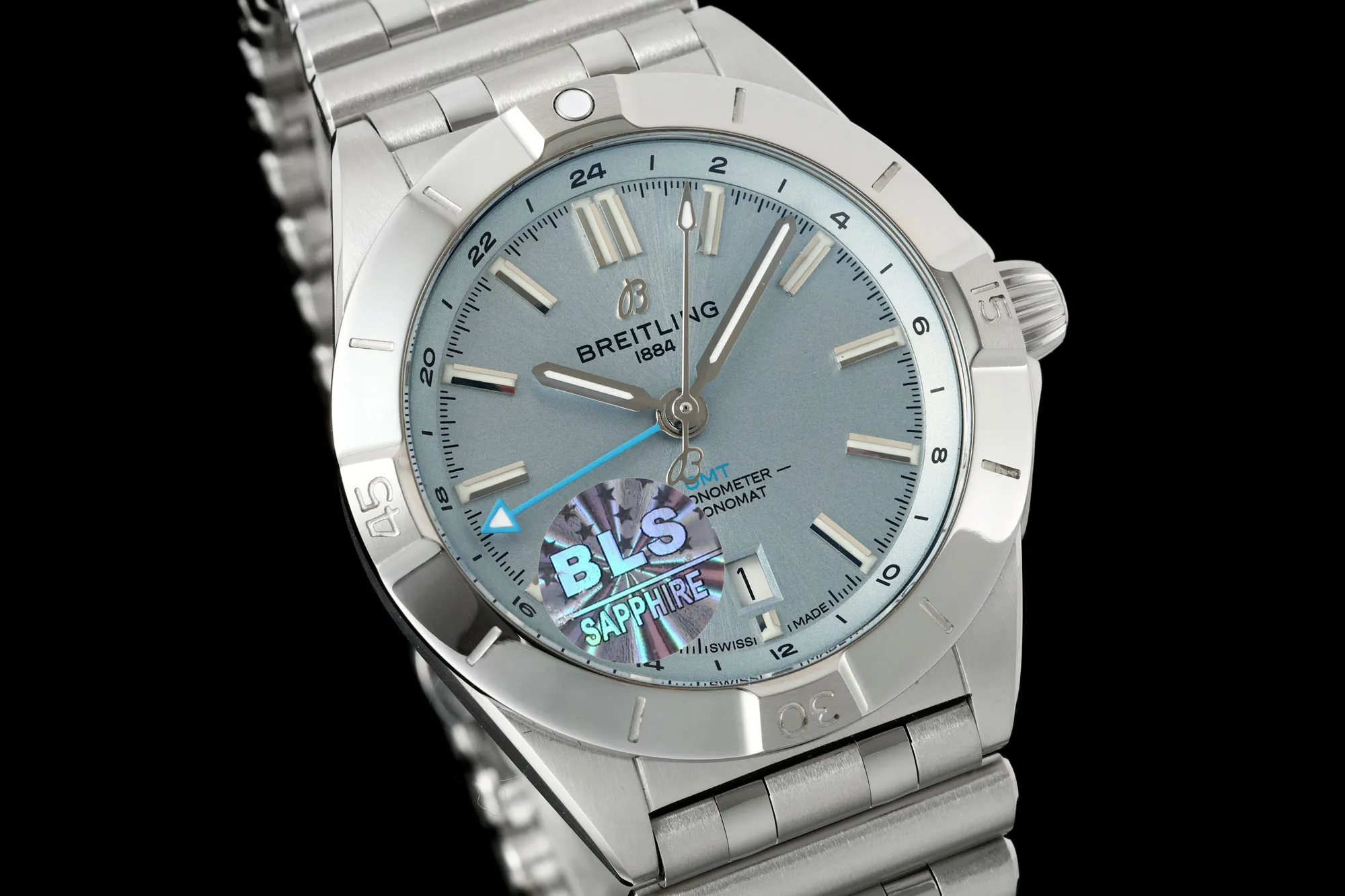 BLS Factory Breitling Chronomat Automatic Ice Blue Dial Stainless Steel Bracelet Watch - 图片 2