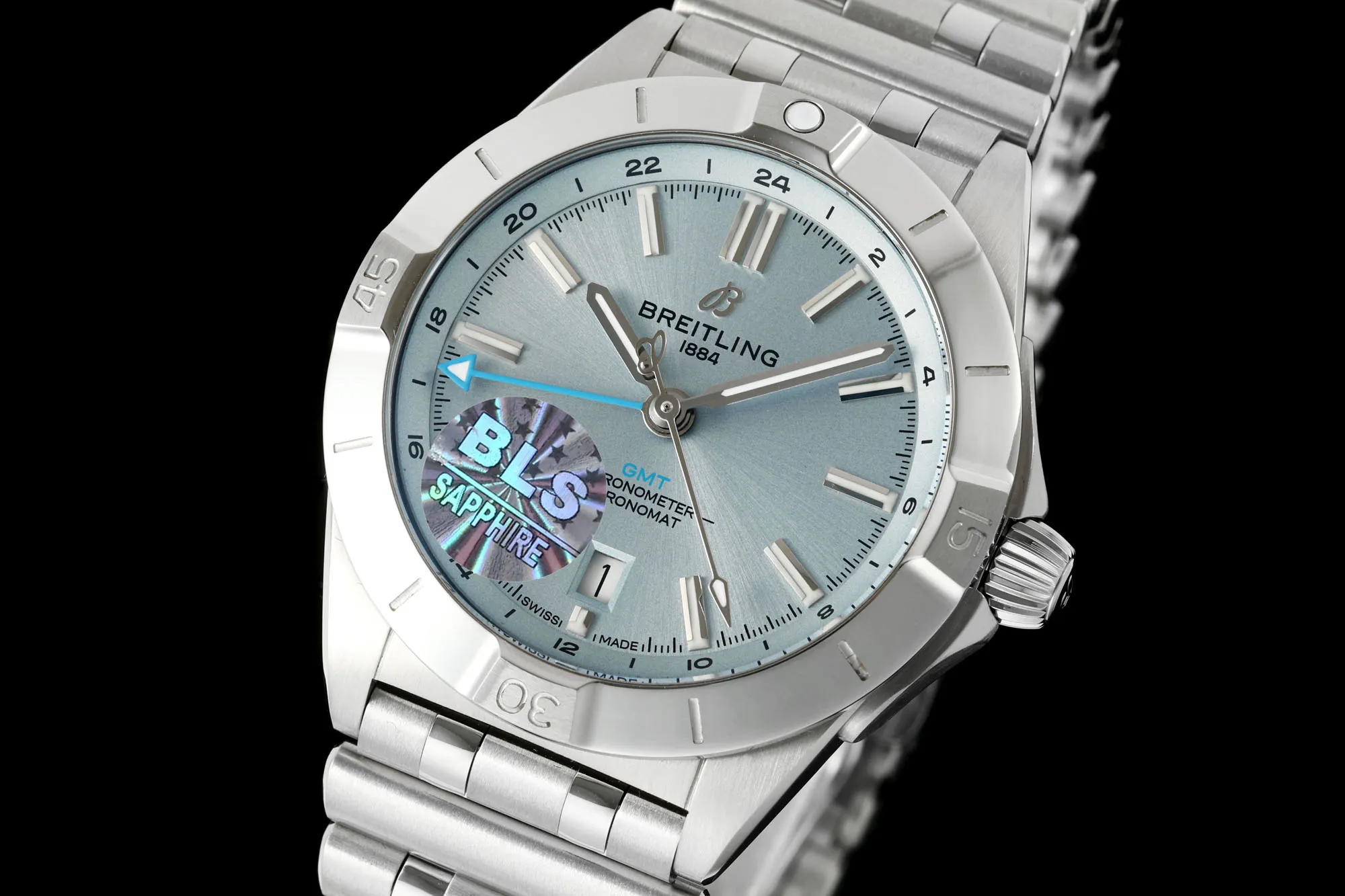 BLS Factory Breitling Chronomat Automatic Ice Blue Dial Stainless Steel Bracelet Watch - 图片 3