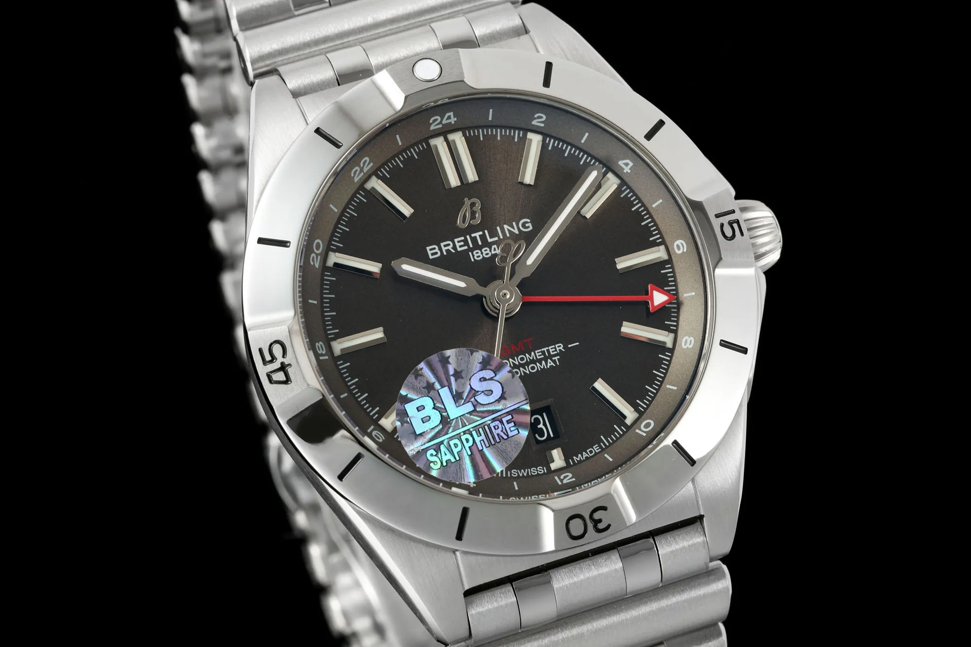 BLS Factory Breitling Chronomat Automatic Black Dial Stainless Steel Men’s Pilot Watch - 图片 2