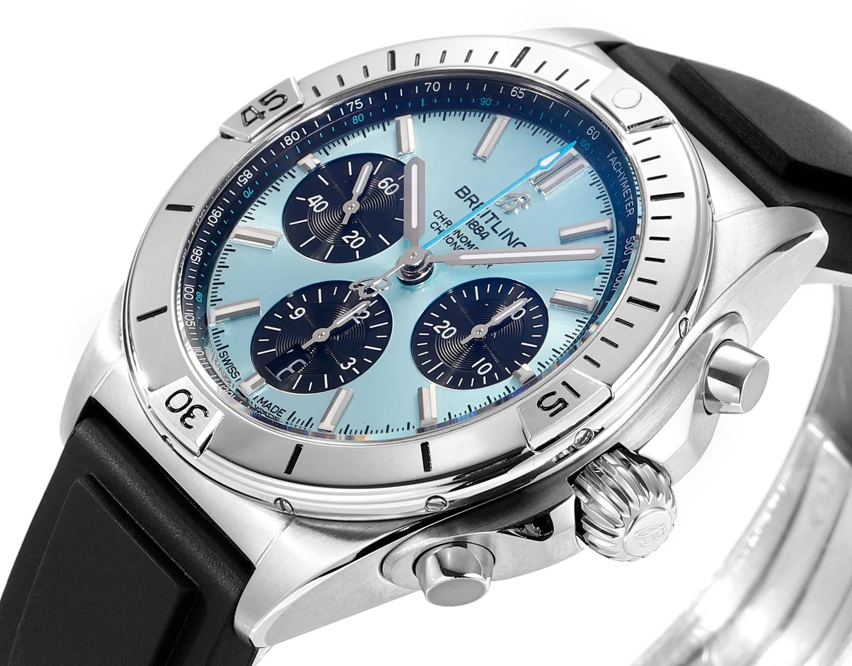 BLS Factory Breitling Chronomat Automatic Chronograph Ice Blue Dial Watch - 图片 3