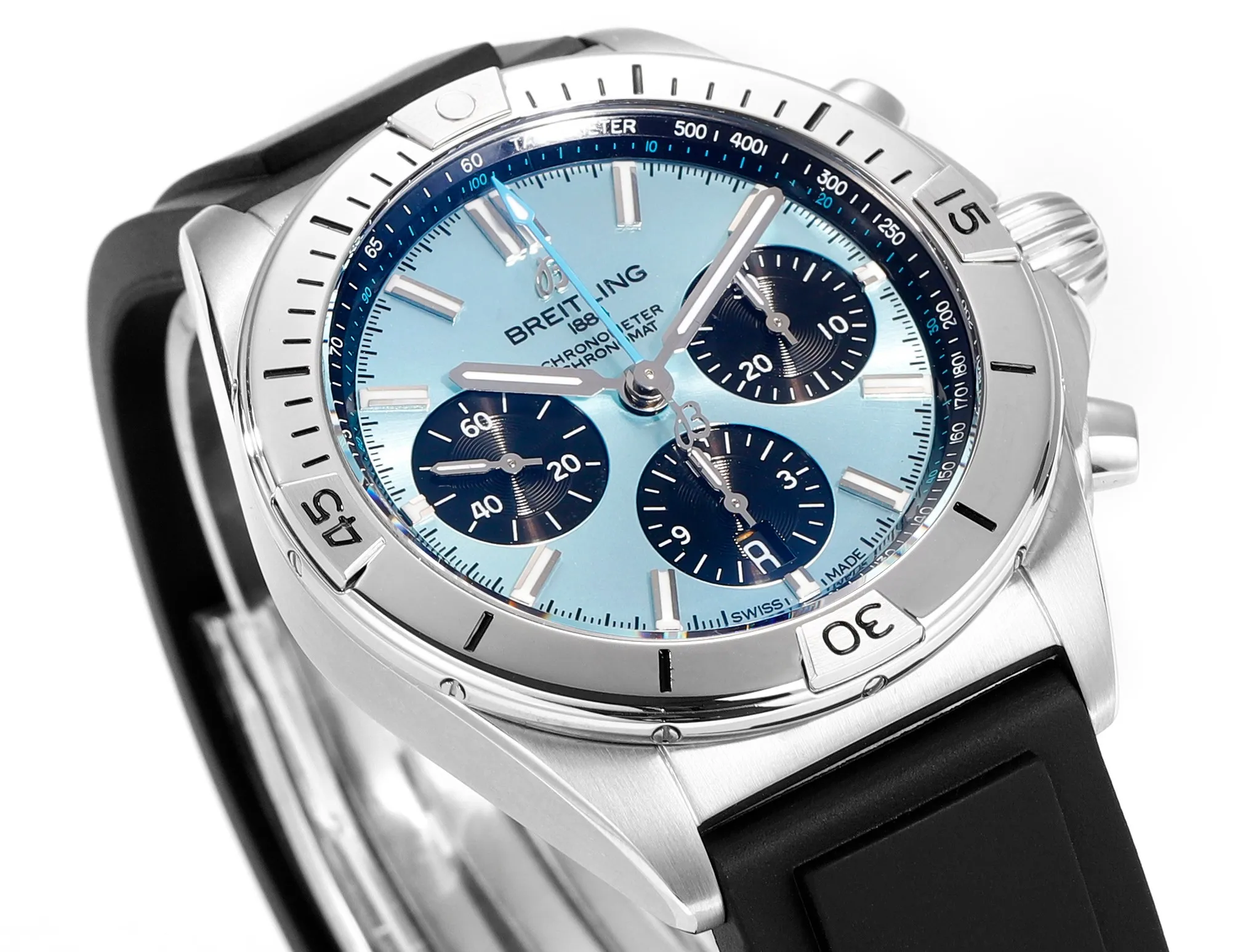 BLS Factory Breitling Chronomat Automatic Chronograph Ice Blue Dial Watch - 图片 4
