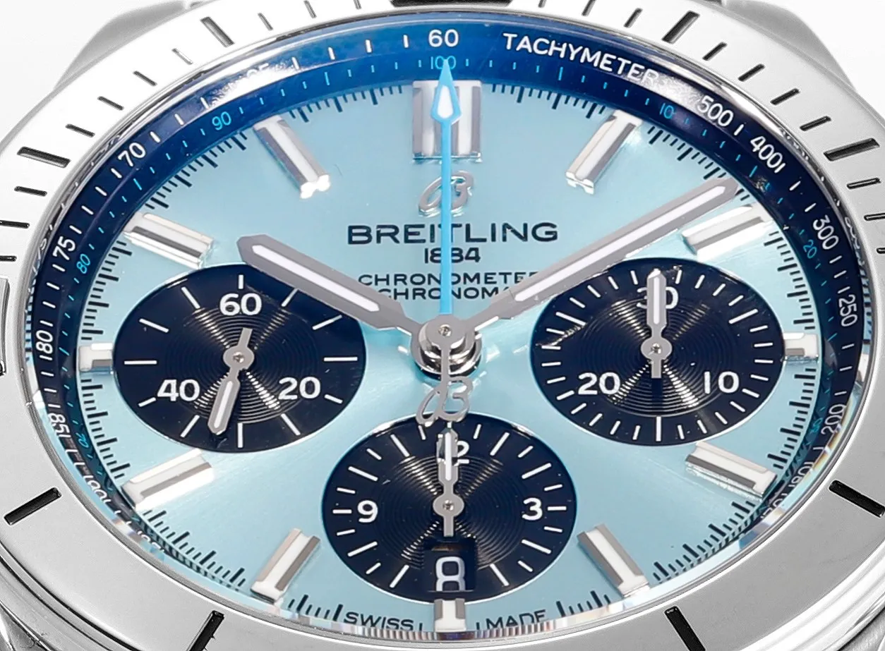 BLS Factory Breitling Chronomat Automatic Chronograph Ice Blue Dial Watch - 图片 5