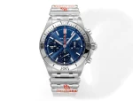 BLS Factory Breitling Chronomat Automatic Chronograph Men’s Watch – Blue Dial, Stainless Steel Brace