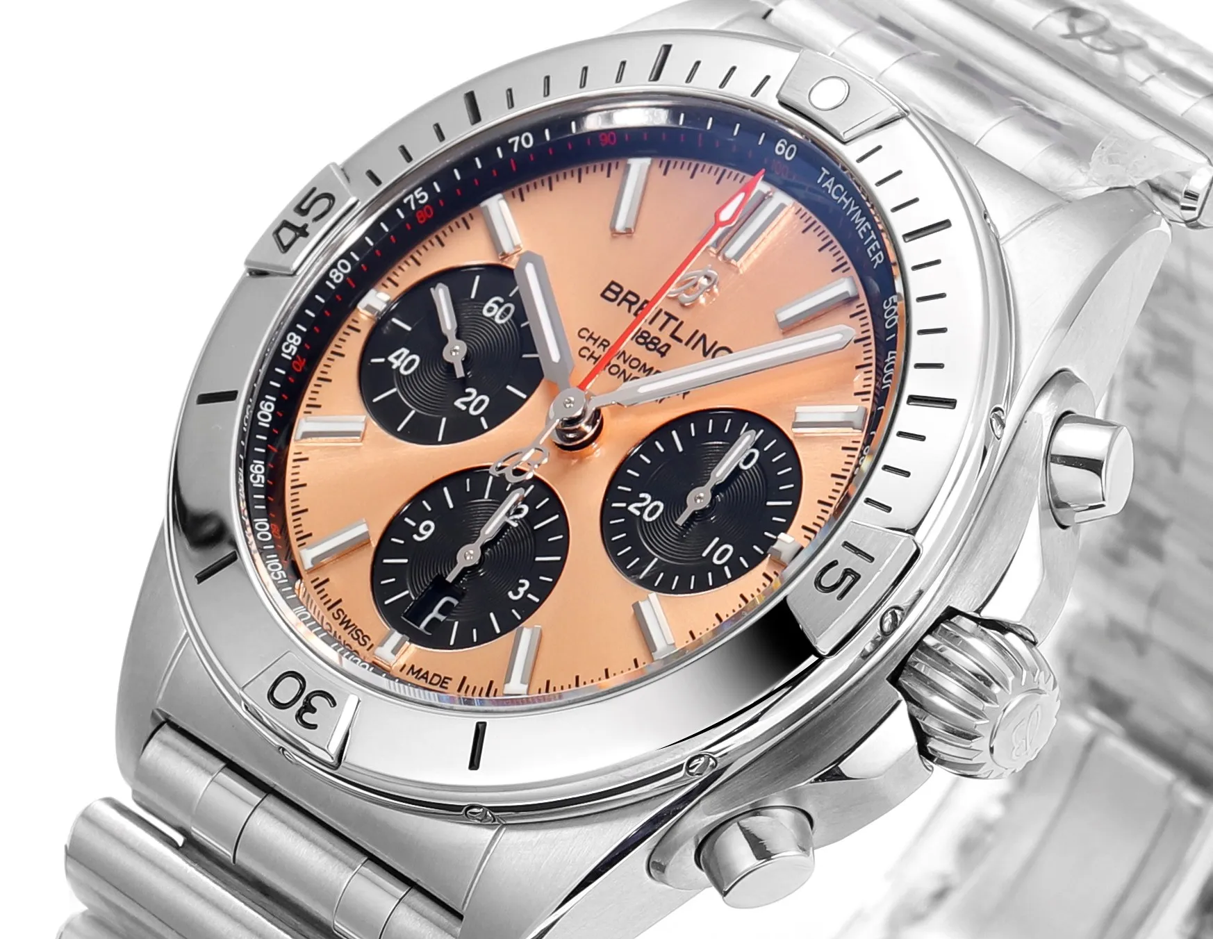 BLS Factory Breitling Chronomat Automatic Chronograph Watch in Rose Gold Dial - 图片 3