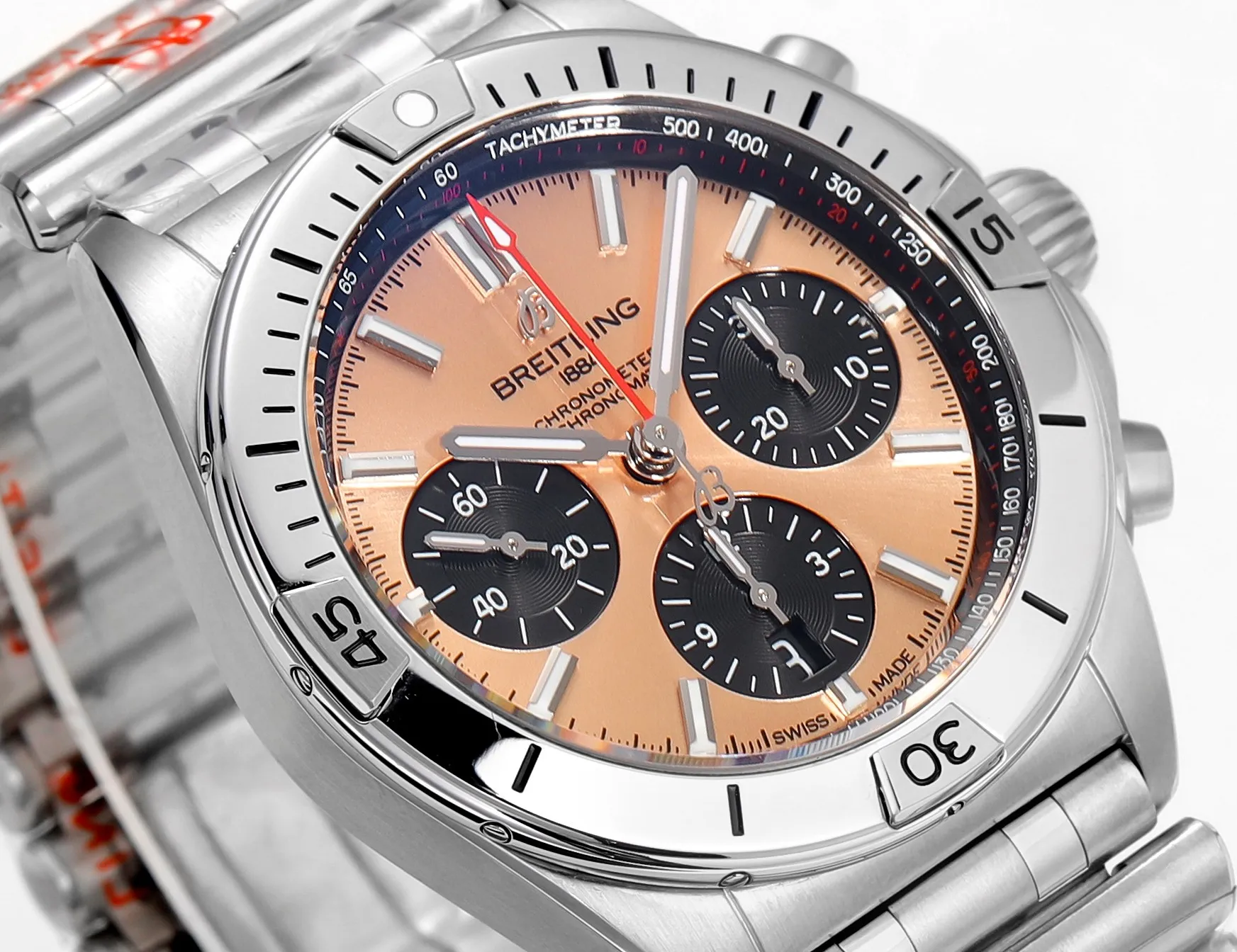 BLS Factory Breitling Chronomat Automatic Chronograph Watch in Rose Gold Dial - 图片 4