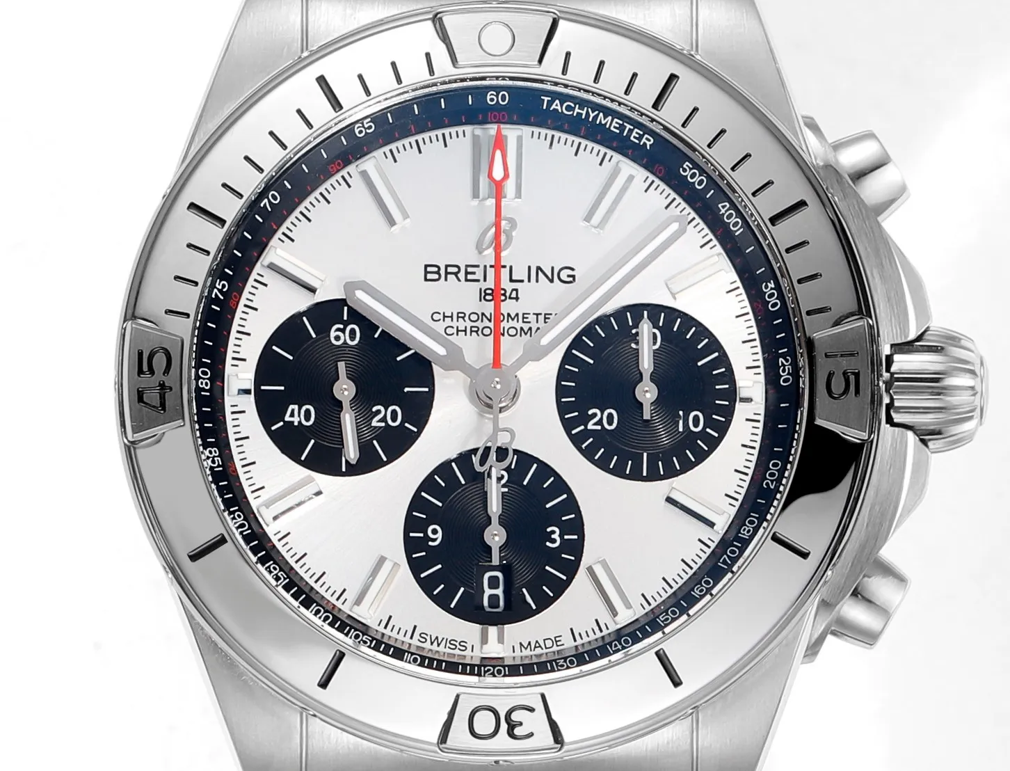 BLS Factory Breitling Chronomat Automatic Chronograph Watch – Silver Stainless Steel Bracelet - 图片 2