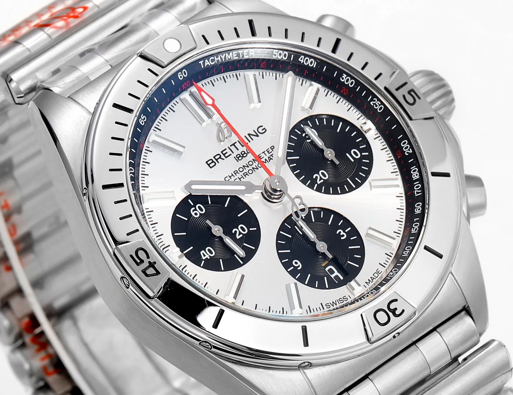 BLS Factory Breitling Chronomat Automatic Chronograph Watch – Silver Stainless Steel Bracelet - 图片 3