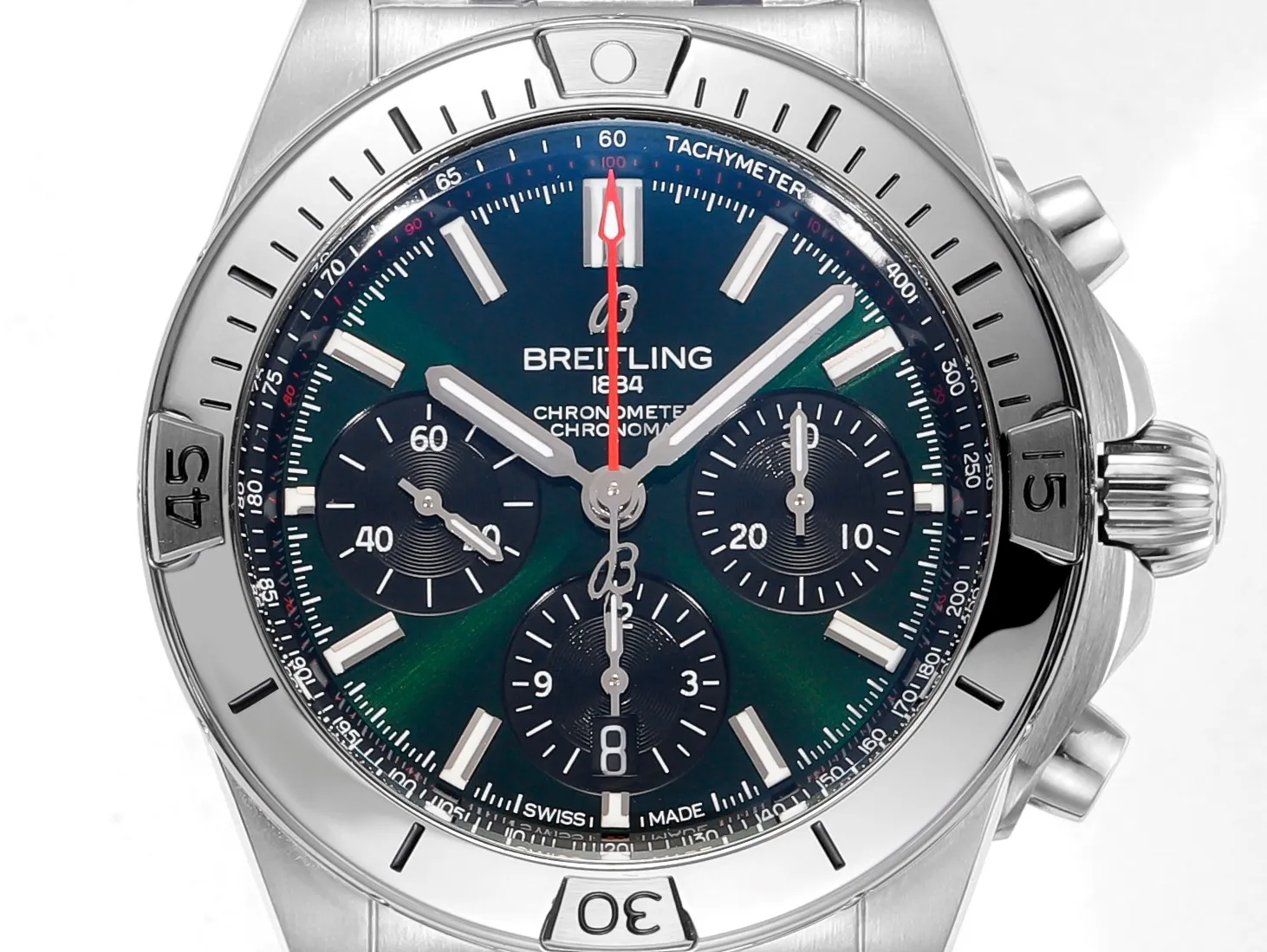 BLS Factory Breitling Chronomat Automatic Chronograph Watch with Green Dial and Stainless - 图片 2
