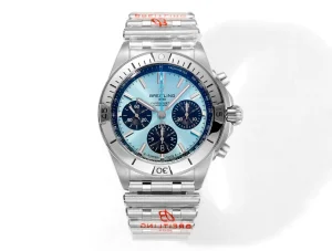 BLS Factory Breitling Chronomat B01 42 Automatic Chronograph Watch – Ice Blue Dial, Stainless Steel