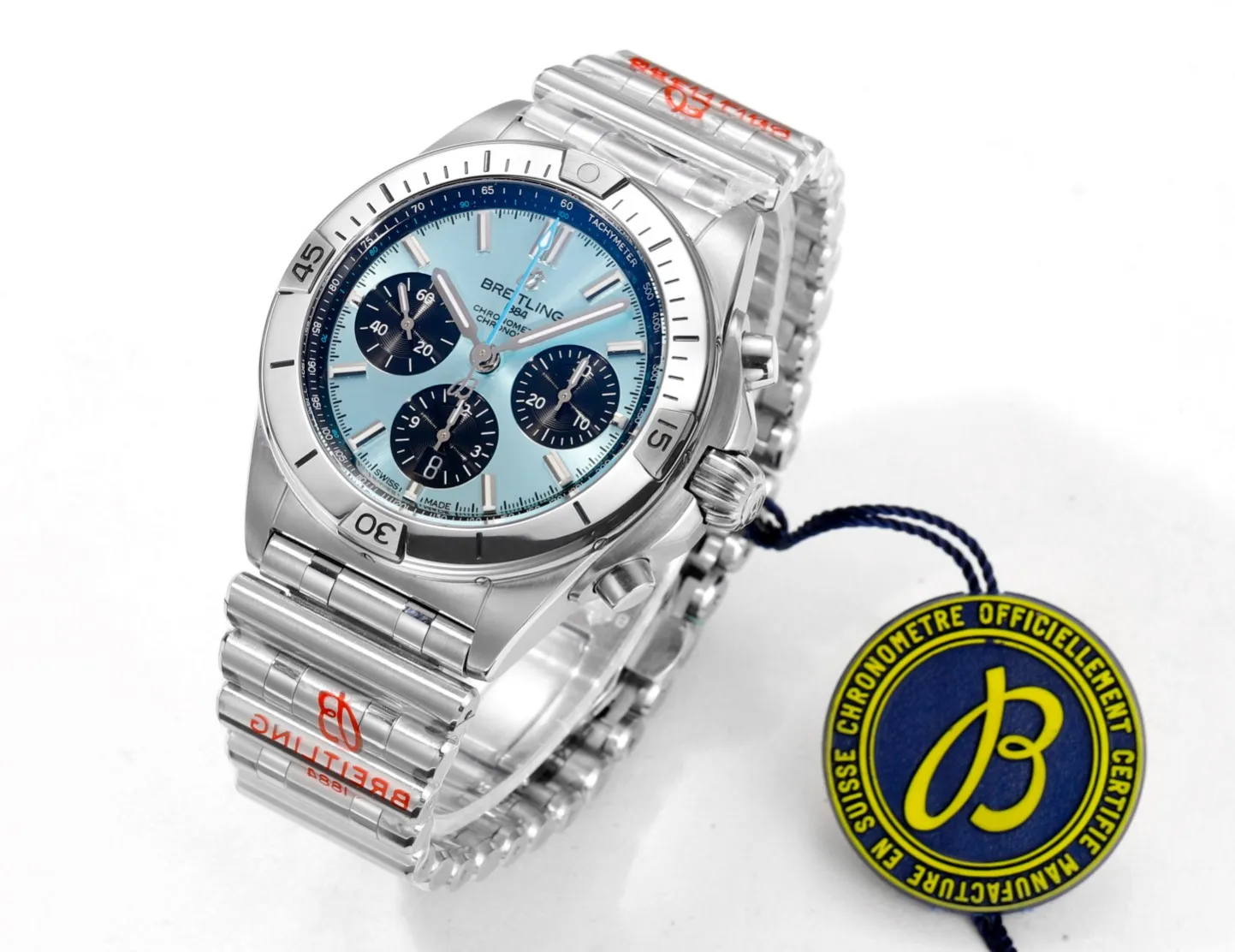 BLS Factory Breitling Chronomat B01 42 Automatic Chronograph Watch – Ice Blue Dial, Stainless Steel - 图片 3