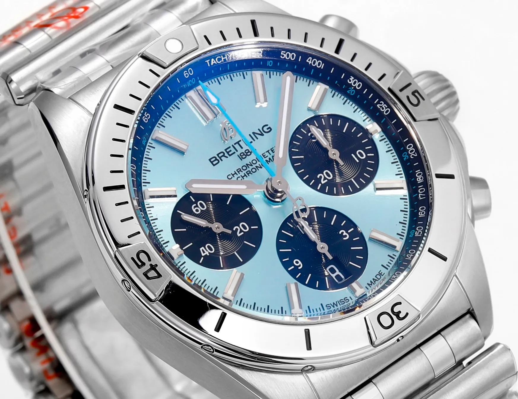 BLS Factory Breitling Chronomat B01 42 Automatic Chronograph Watch – Ice Blue Dial, Stainless Steel - 图片 4