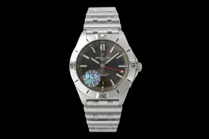 BLS Factory Breitling Chronomat B01 42 Automatic Men’s Watch – Black Dial, Stainless Steel Bracelet