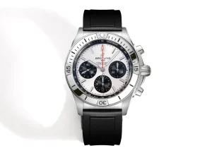BLS Factory Breitling Chronomat B01 Automatic Chronograph Watch – Silver Case, White Panda Dial