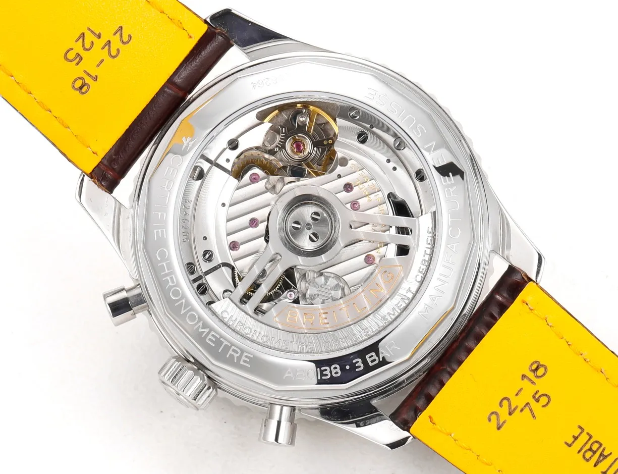 BLS Factory Breitling Navitimer 01 Chronograph Automatic Men’s Watch with Silver Dial, Brown Leather - 图片 9