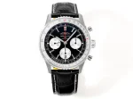 BLS Factory Breitling Navitimer Chronograph Automatic Men’s Watch – Black Dial, White Subdials, Blac