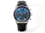 BLS Factory Breitling Navitimer Chronograph Automatic Men’s Watch with Blue Dial, Silver Case