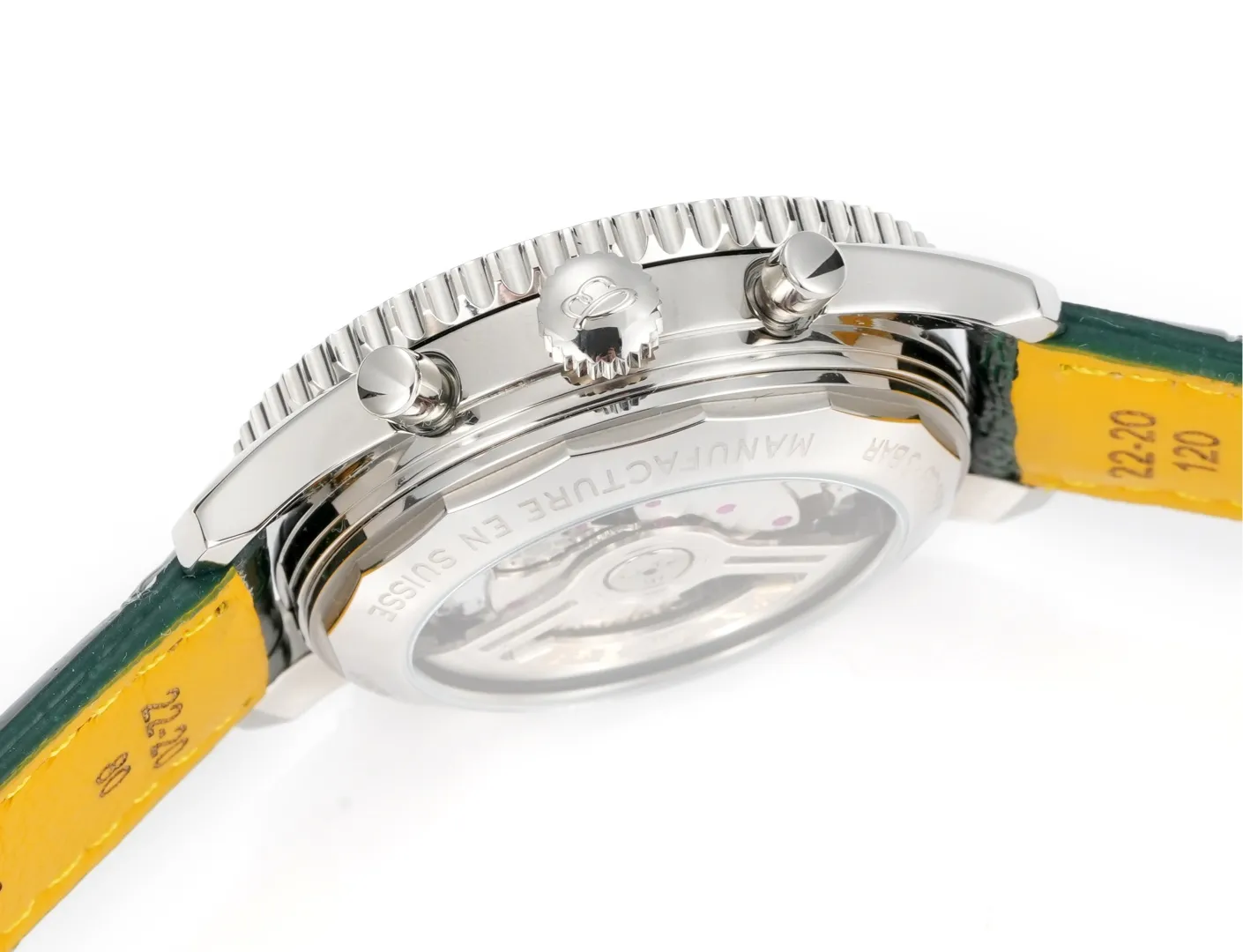 BLS Factory Breitling Navitimer Chronograph Green Dial Leather Strap Aviation Watch - 图片 6