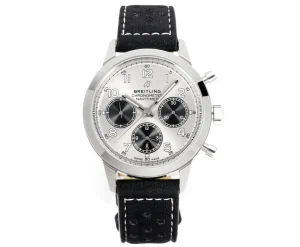 BLS Factory Breitling Navitimer Chronograph Watch with Silver Dial, Black Subdials