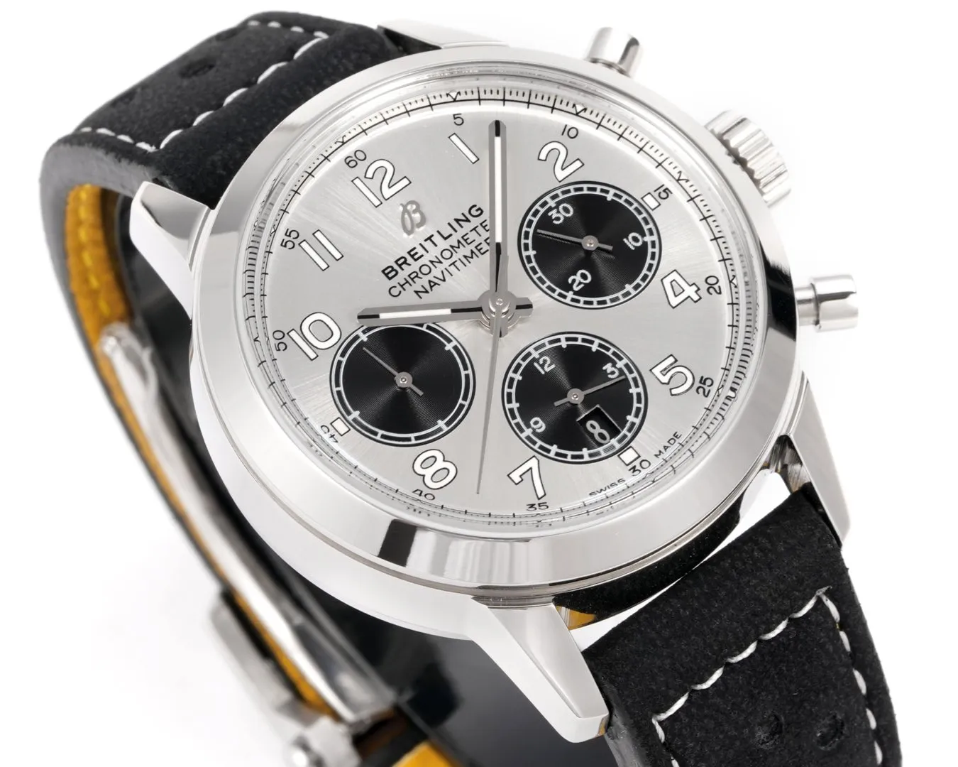 BLS Factory Breitling Navitimer Chronograph Watch with Silver Dial, Black Subdials - 图片 5