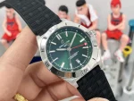 BLS Factory Breitling Superocean Automatic 42mm Green Dial Silver Case Black Rubber Strap Watch
