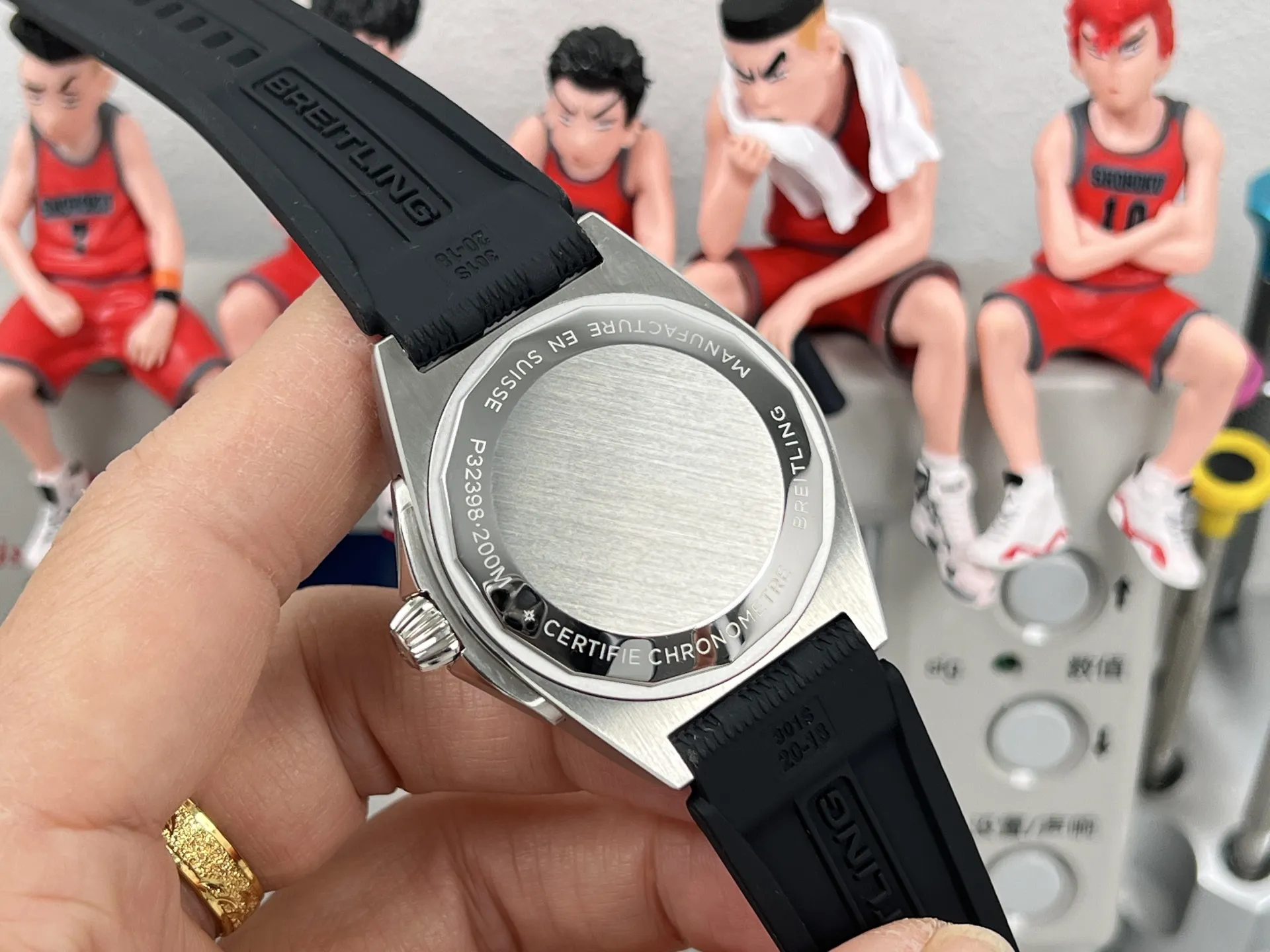 BLS Factory Breitling Superocean Automatic 42mm Green Dial Silver Case Black Rubber Strap Watch - 图片 7