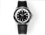 BLS Factory Breitling Superocean Automatic Black Dial Men’s Dive Watch with Black Rubber Strap