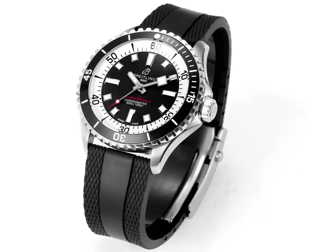 BLS Factory Breitling Superocean Automatic Black Dial Men’s Dive Watch with Black Rubber Strap - 图片 2