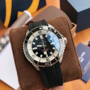 BLS Factory Breitling Superocean Automatic Black Dial Silver Bezel Men’s Diver Watch