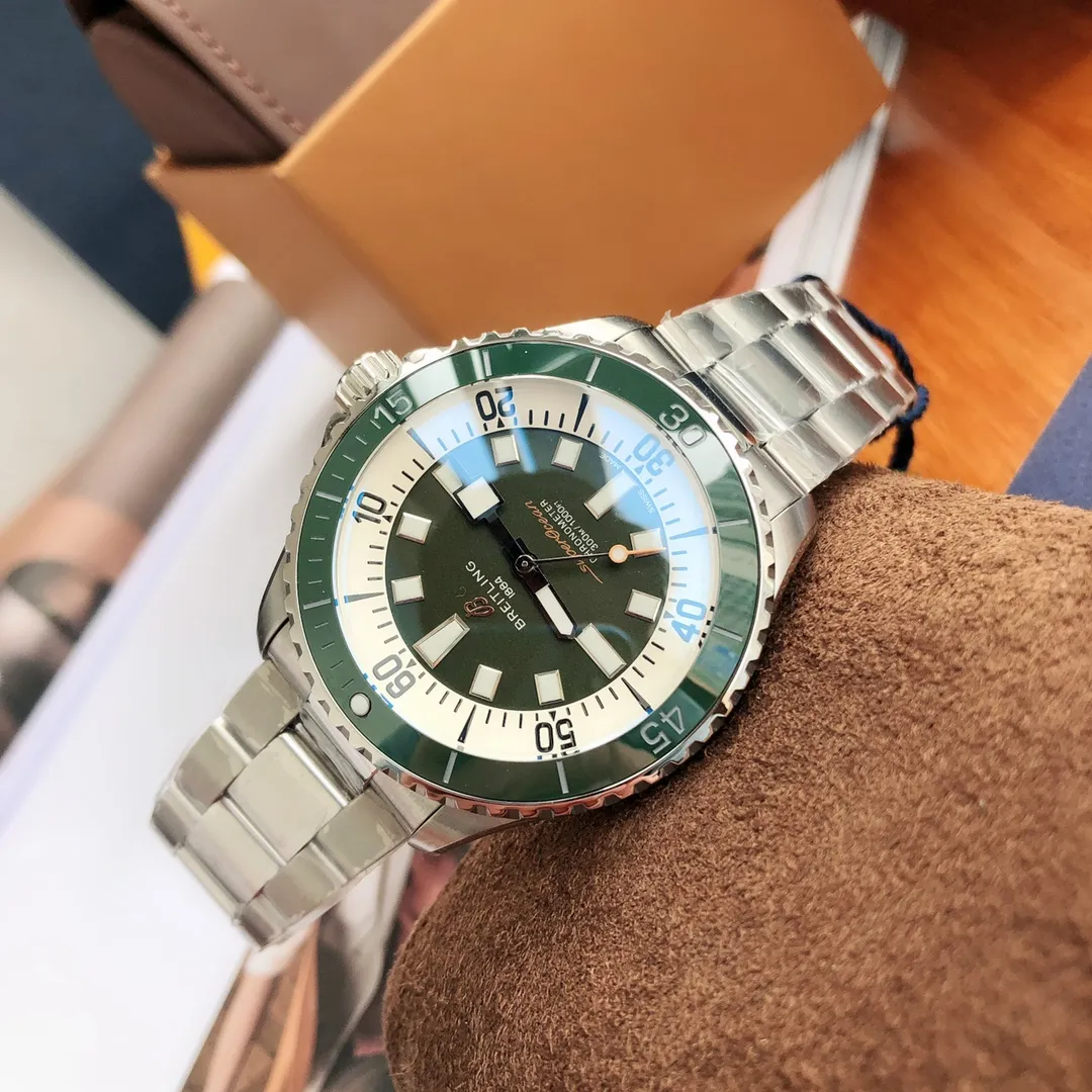 BLS Factory Breitling Superocean Automatic Green Dial Stainless Steel Bezel Men’s Diver Watch - 图片 2