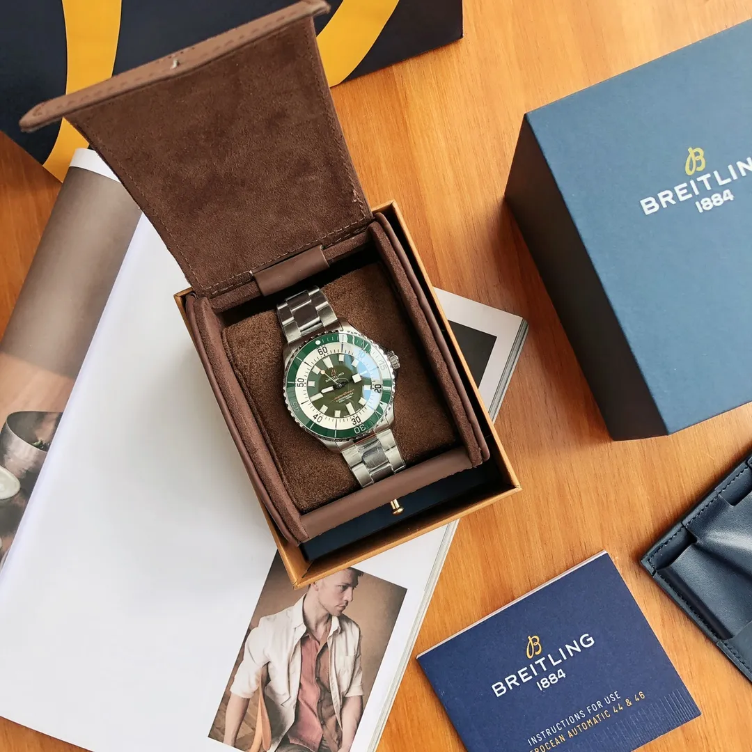 BLS Factory Breitling Superocean Automatic Green Dial Stainless Steel Bezel Men’s Diver Watch - 图片 4