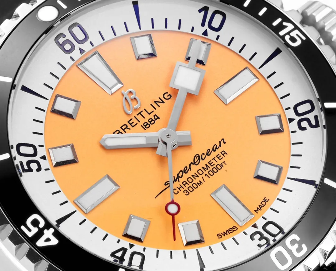 BLS Factory Breitling SuperOcean Automatic Orange Dial Black Rubber Strap Men’s Dive Watch - 图片 3
