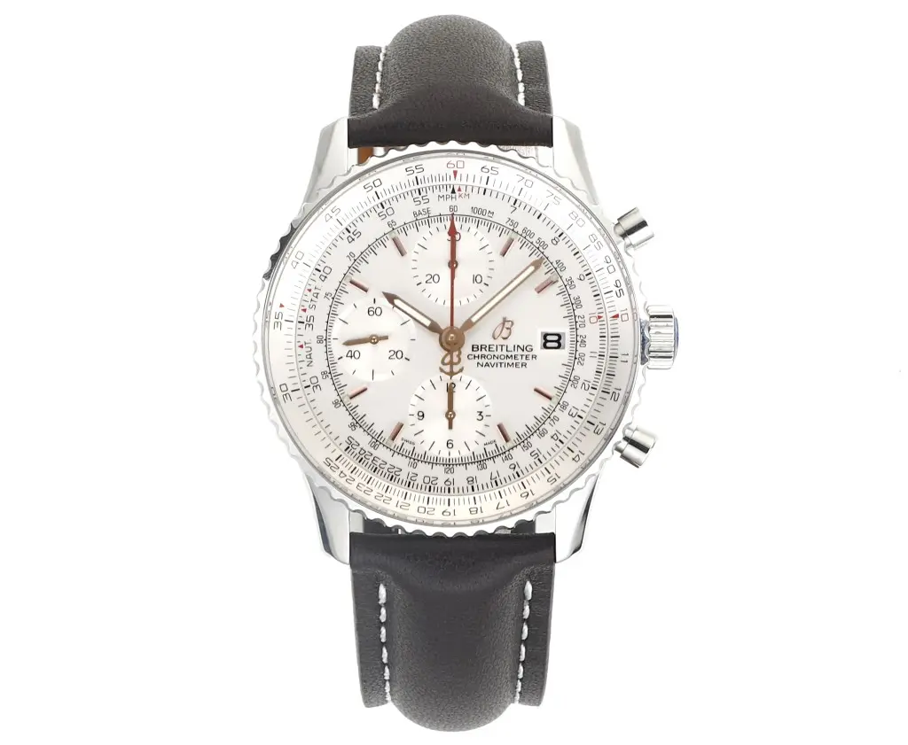 ZF Factory Breitling Navitimer Chronograph Silver Leather – Premium Super Clone Watch