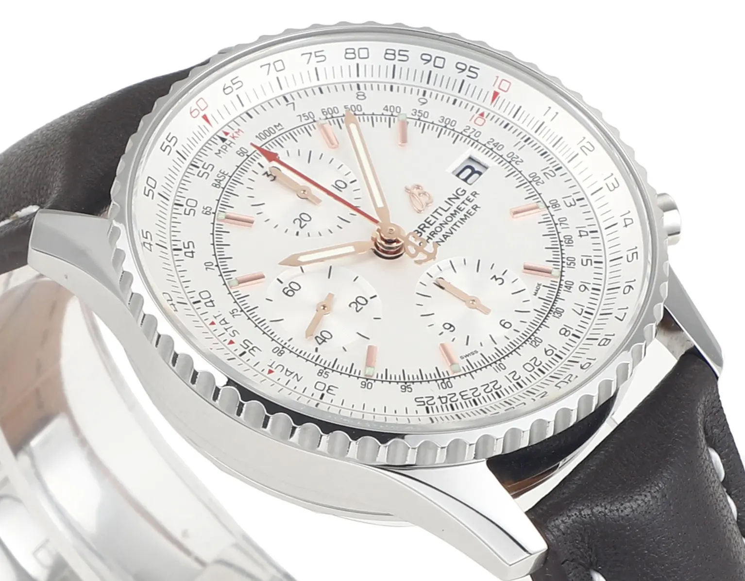 ZF Factory Breitling Navitimer Chronograph Silver Leather – Premium Super Clone Watch - 图片 6