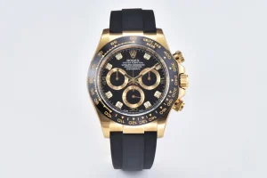 BT Factory Rolex Daytona 116518 Gold Black Enamel Dial with Moissanite Stones – Premium VSF Watches Collection