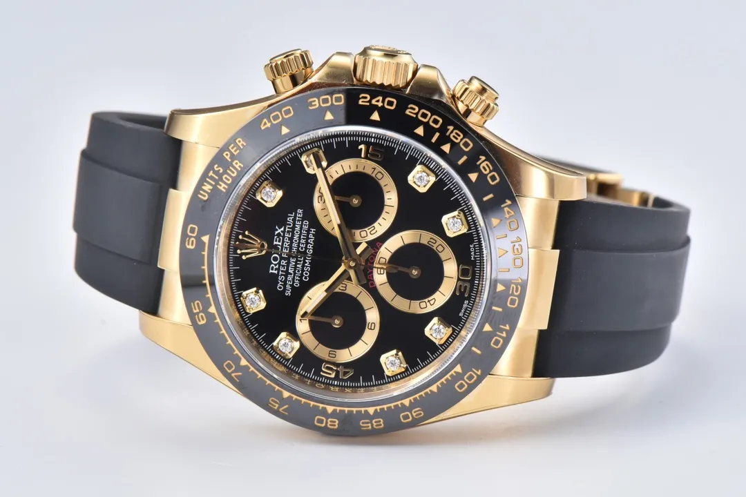 BT Factory Rolex Daytona 116518 Gold Black Enamel Dial with Moissanite Stones – Premium VSF Watches Collection - 图片 6