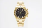 BT Factory Rolex Daytona 4130 – Gold with Black Dial – VSF Luxury Chronograph Watch Collection
