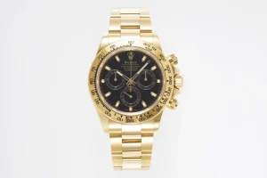BT Factory Rolex Daytona 4130 – Gold with Black Dial – VSF Luxury Chronograph Watch Collection