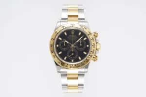 BT Factory Rolex Daytona 4130 – Two-Tone Gold/Steel, Black Dial, BT Luxury Chronograph Watch by VSF Watches