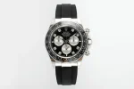 BT Factory Rolex Daytona – Black Dial, Stainless Steel Case, Rubber Strap VSF Watches Chronograph